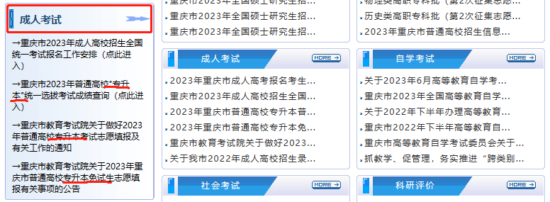 2024年重庆专升本考试政策信息发布渠道汇总